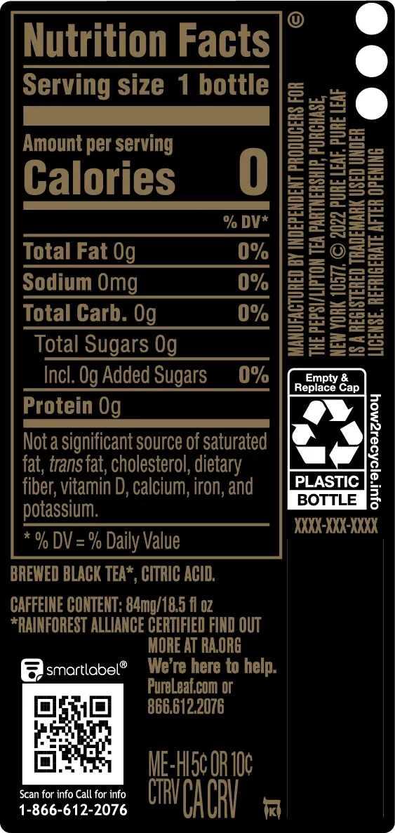 Pure Leaf Unsweetened Black Tea - Northampton, MA - Foster Farrar Co.