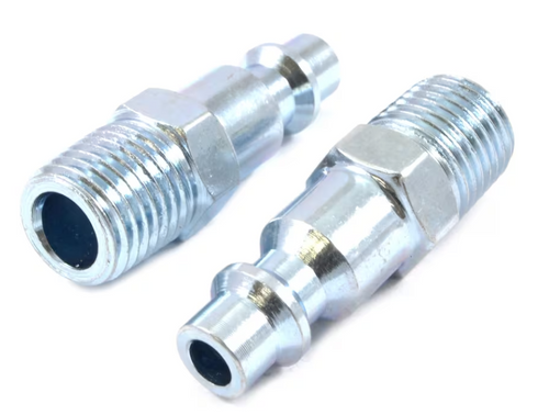 Forney Industries, Inc. Industrial/Milton Style Plug, 1/4 in x 1/4 in MNPT (2-Pack)