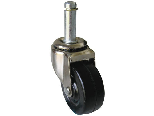 Shepherd Hardware 2-Inch Stem Caster Soft Rubber Wheel 7/16-Inch x 1-7/8-Inch Stem 80-lb Load Capacity