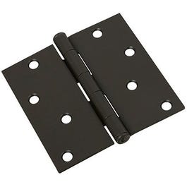 Door Hinge, Interior, Square-Edge, Oil-Rubbed Bronze, 4-In.