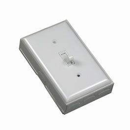 Metal Outlet Box With Switch/Faceplate Switch Kit, White