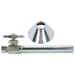 Chrome Straight Sweat Stop Valve, 5/8 x 3/8-In. With 5-In. Extension Tube