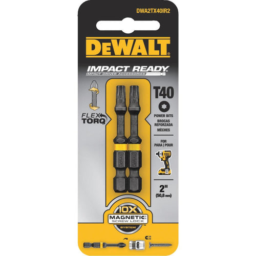 DeWalt FlexTorq 2 In. T40 TORX Power Impact Screwdriver Bit (2-Pack)