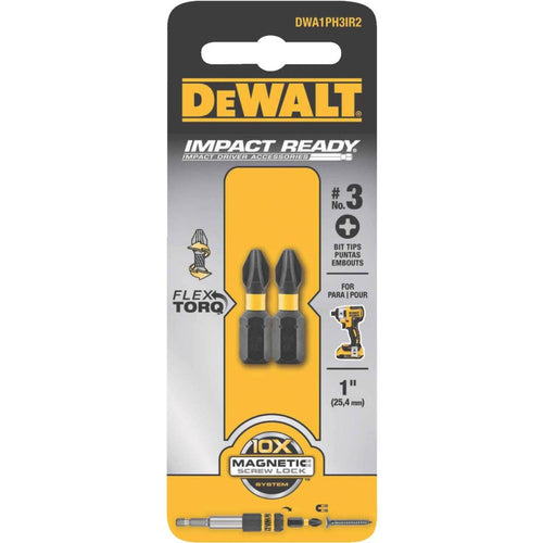 DeWalt FlexTorq 1 In. #3 Phillips Insert Impact Screwdriver Bit (2-Pack)